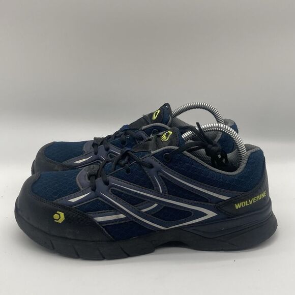Mens Size 8M Wolverine Steel Toe Navy Work Shoes Sneakers W10749 - Picture 4 of 10
